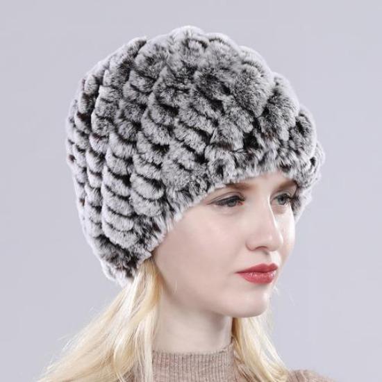 Hot Sale Russian Lady Natural Real Rex Rabbit Fur Hats Women Knitted Outdoor Rex Rabbit Fur Hat New Warm Real Fur Caps