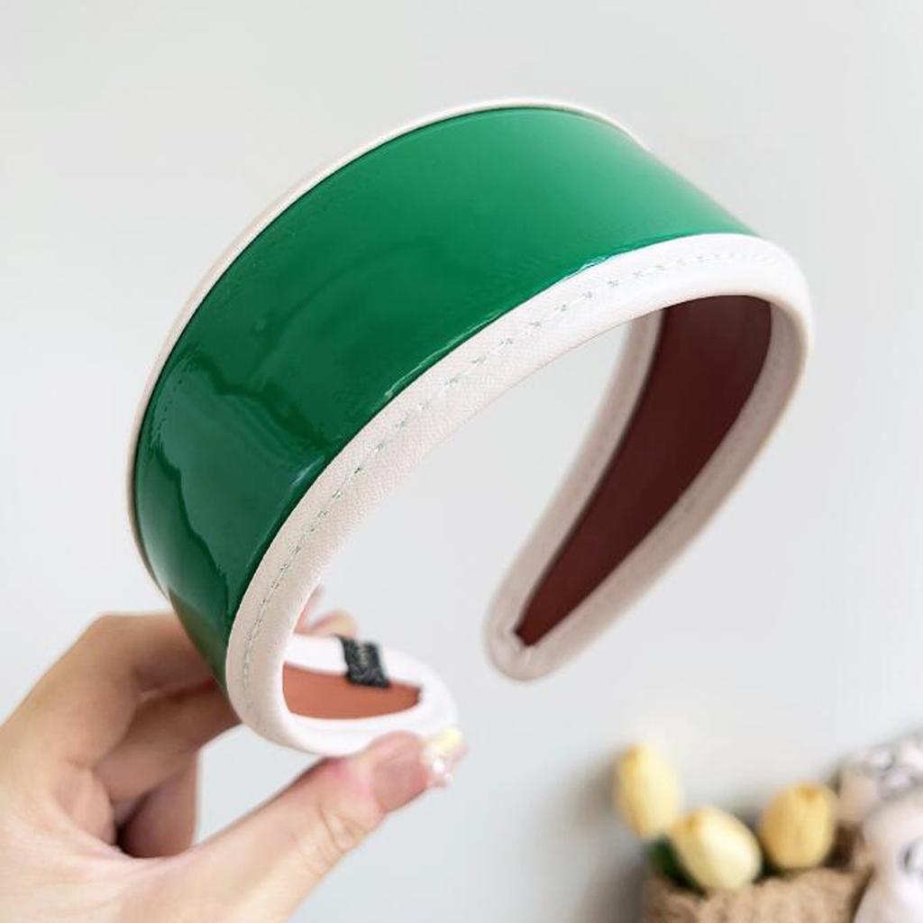 PROLY New Fashion Hair Accessories For Women Side Side PU Leather Hairband Solid Color Turban Summer Vintage Headband For Adult