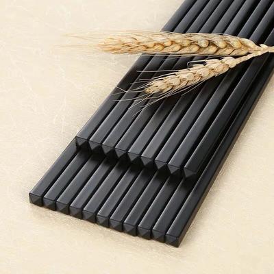 10 Pairs Alloy Chinese Chopsticks Food Sushi Sticks Reusable Non Slip Dishwasher Safe Bamboo Shape Food Grade Chopsticks