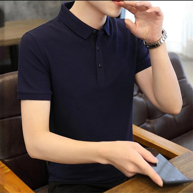 Summer Short-sleeved T-shirt High-end Light Luxury Breathable Solid Color Thin Men's POLO Shirt Men's Business Casual T-shirt