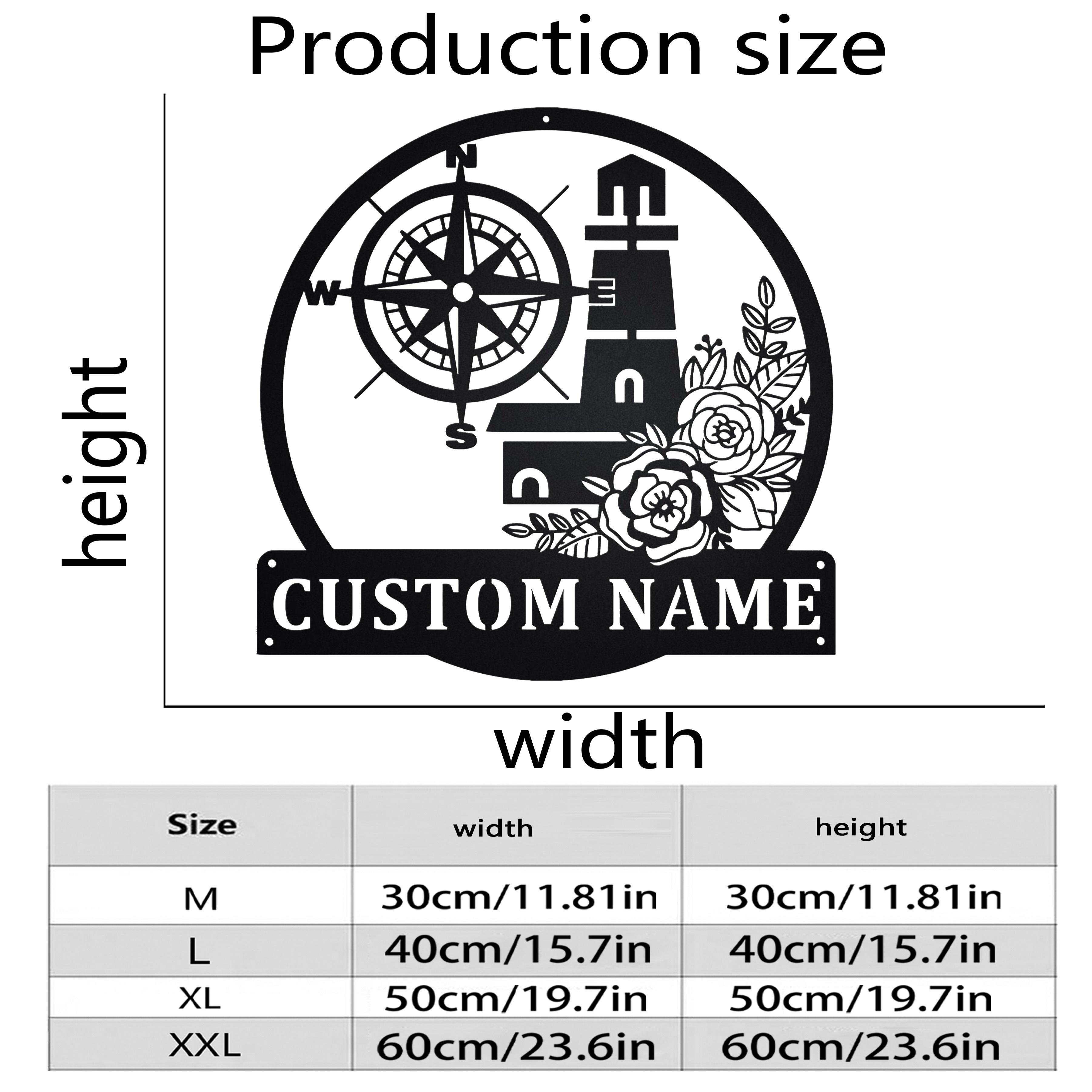 Personalizable Lighthouse Metal Sign Custom Silhouette Matte Finish Indoor Outdoor Home Garden Wall Decor 30cm