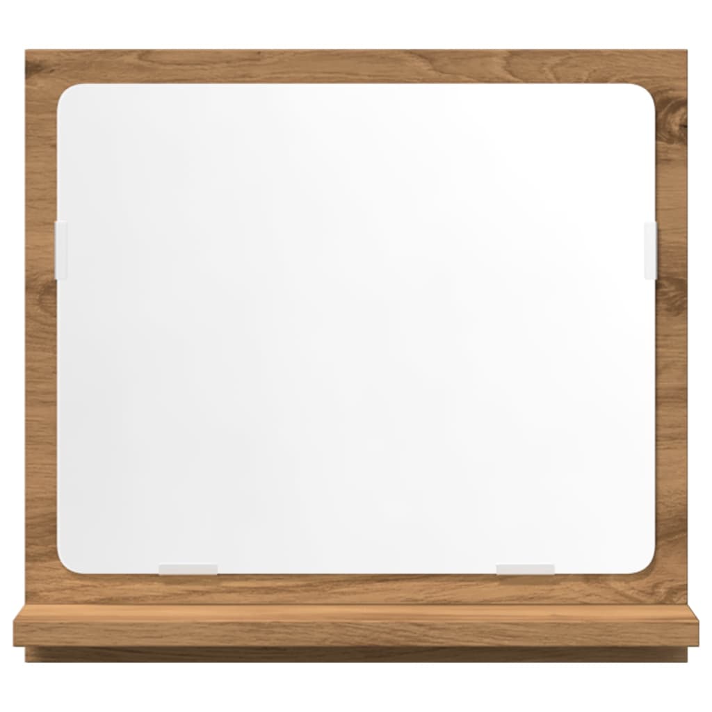 Bathroom Mirror with Shelf Artisan Oak Finish 40 x 11 x 37 cm Engineered Wood