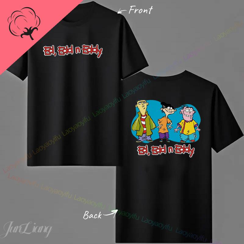 Ed Edd N Eddy Man Woman TShirt Cartoon Network TV Show Hip Hop Mens Tee Shirts Funny Tee Mens Tee Cotton Shirts