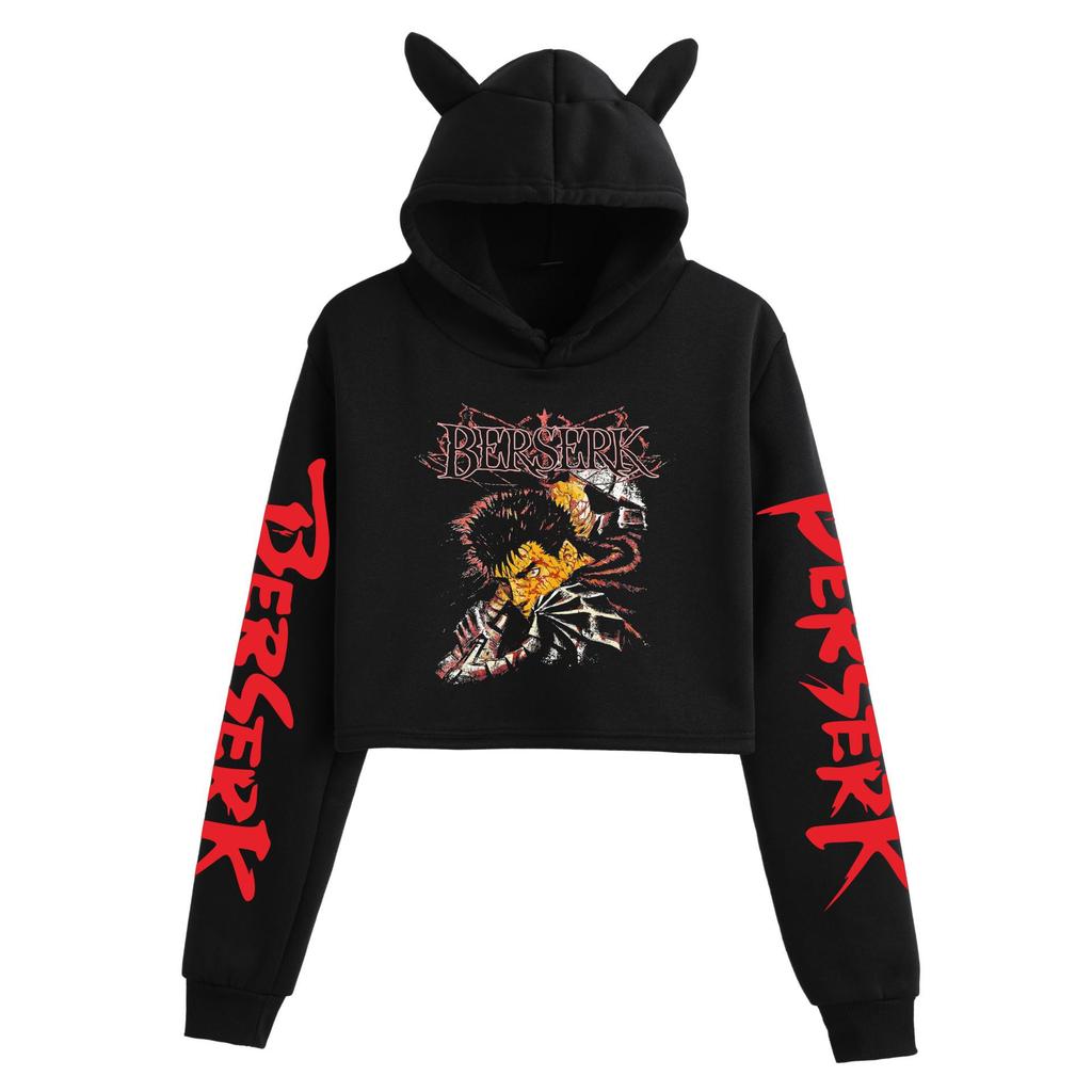 Berserk Wind Legend Printed Cat Ear Women's Hoodie, Autumn/Winter