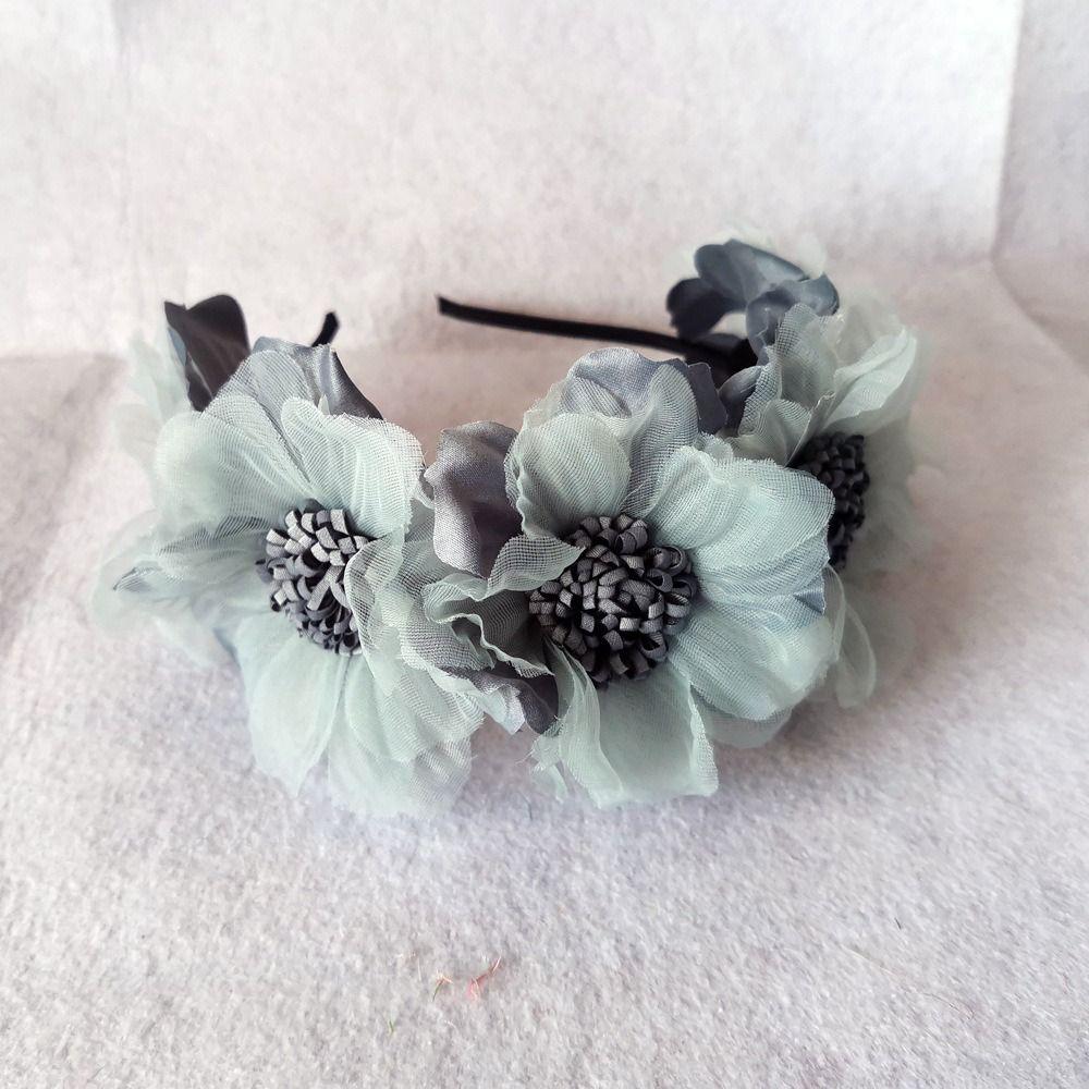 Elegant Bridal Headwear Solid Color Hair Garland Korean Bride Headdress  Photography Accessories