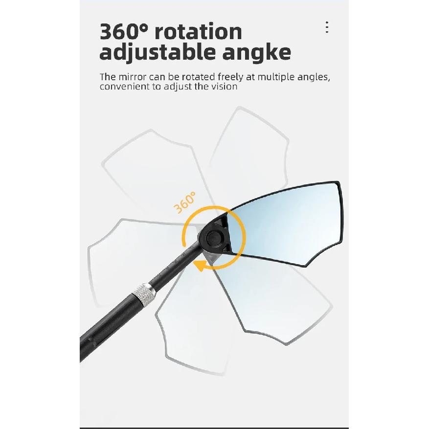 ROCKBROS Bicycle Rearview Mirror Universal Wide-Range 360° Adjustable Mirror For Mountain Road Bike Motorcycle Scooter Safety