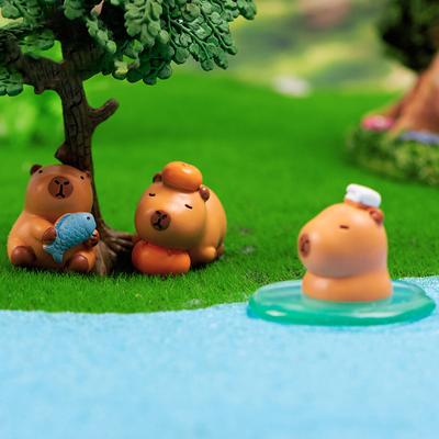 Mini ozdoba kapybara Kapybara Krokodýlí panenka Dekorace mikro krajiny Miniatura pro domeček pro panenky Dekorace jezírka Hračka