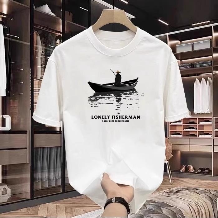 Short Sleeve Cotton Men'S Printed T-Shirt Trend Men'S And Women'S Versatile Crew Neck T-Shirt Men'S