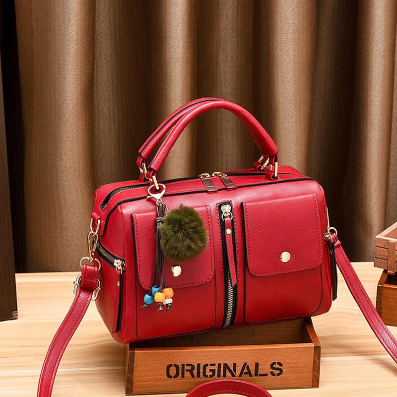 Ielgy Handbag Fashion One-Shoulder PU Leather Pillow Bag Messenger Bag