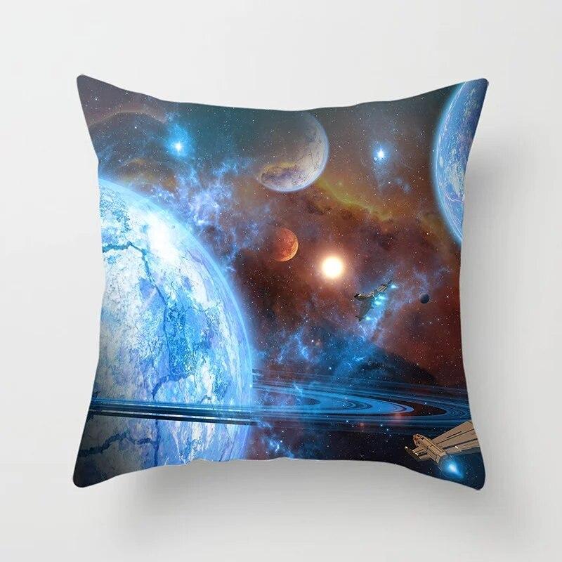 Starry Sky Landscape Planet Series Printed Pillowcase Sofa Seat Cushion Cover Future Sense Home Decoration Embrace