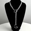 Elegant Star Moon O Rings Choker Necklace for Women Adjustable Cuban Lariat Y Necklace Jewelry Statement Pieces