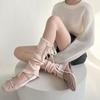 Y2K Knit Banding Leggings Bow Tie Women's Stockings Elastic Knee High Socks  Winter