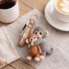 1/2Pcs Crochet Punch Monkey Printed Keychain 3D Charm Functional Keychain Bag Keys Desk Decoration Monkey-themed Accessory