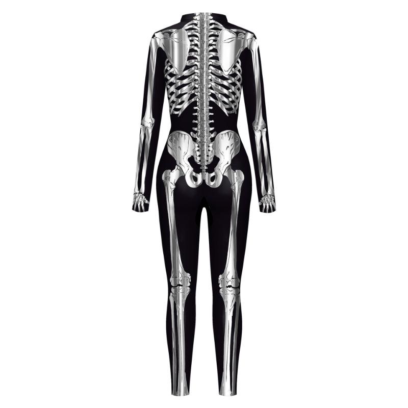 Halloween Women's Tights Human Phnom Penh Skeleton Digital Printing Onesie Women