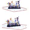 Creative 3D Birthday Card Beautiful 3D Cats Decorated Birthday Card Colorful Print Birthday Greeting Card