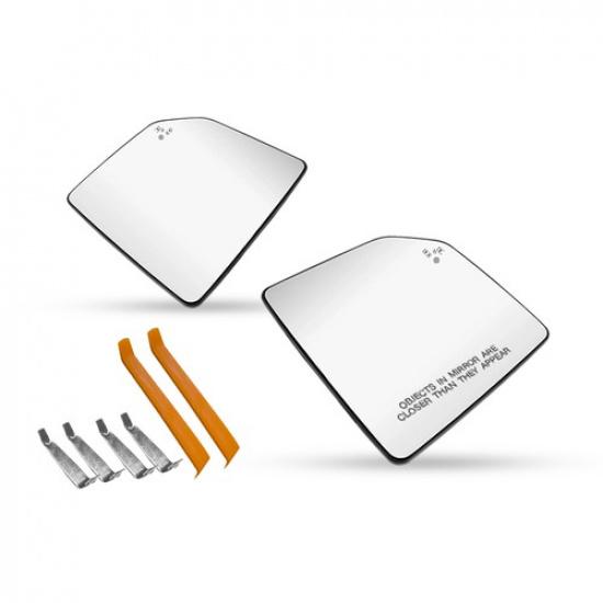 Mirror Glass Heated Blind Spot For 2015- Ford F150 Driver Passenger Side 2X