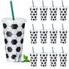 5/10 Pcs Plastic Soccer Cups Bulk Reusable Tumbler With Lid And Straw Sports Gifts For Coach Fan Men Women Soccer Team Gifts