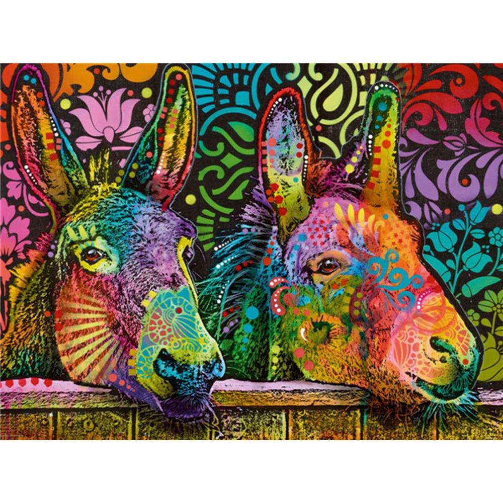 

5D DIY Алмазная вышивка Осел Вышивка крестиком Распродажа Алмазная картина Животное Мозаика Картина из горного хрусталя Домашний декор Full Square 20X30CM