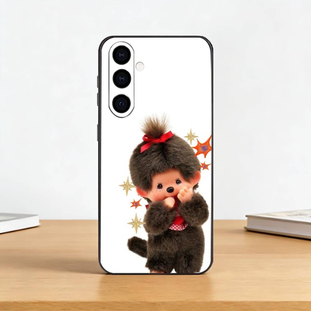 

Cute M-Monchhichi Phone Case For Samsung Galaxy A73,A72,A71,A70,A53,A52,A51,Soft Silicone Black Cover Samsung a71 4g
