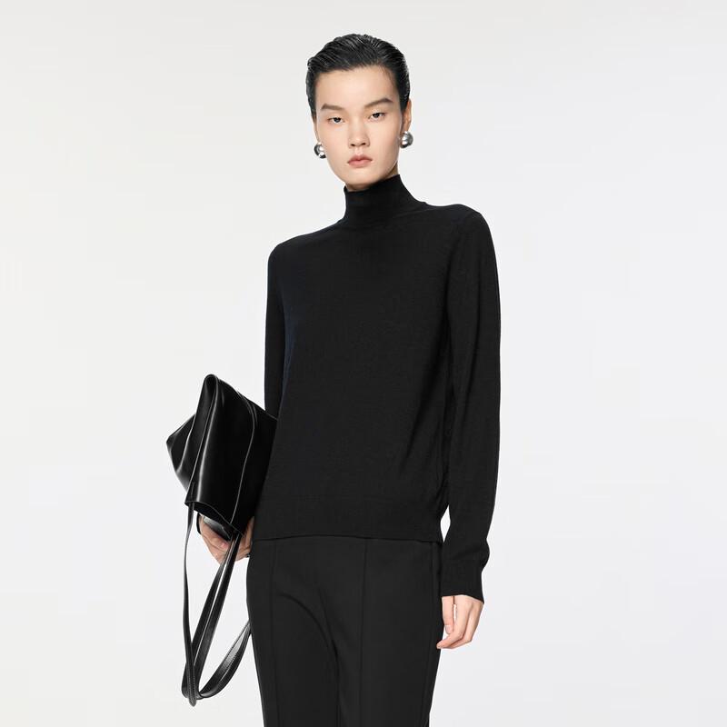 JNBY 2024 Winter Half-High Collar Wool Blend Pullover Sweater 5OA310440