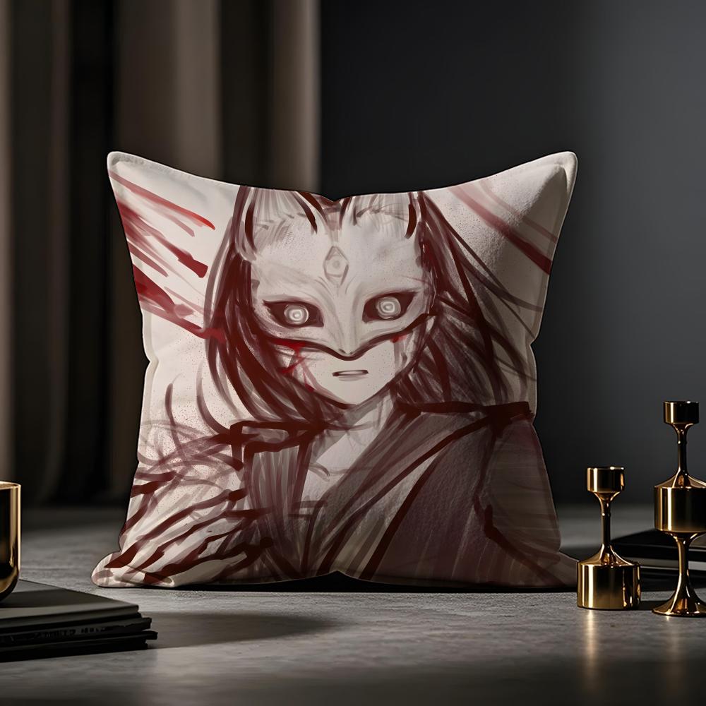 F Silent Hill F Cushion Cover Anti-dustmite Pillowcase Invisible Zipper Silky Short Plush Sofa Cushion Cover