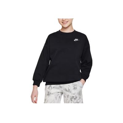 Nike Sportswear Club Fleece Embroidered Loose Sweatshirt Kids Tops Black FD2923-010
