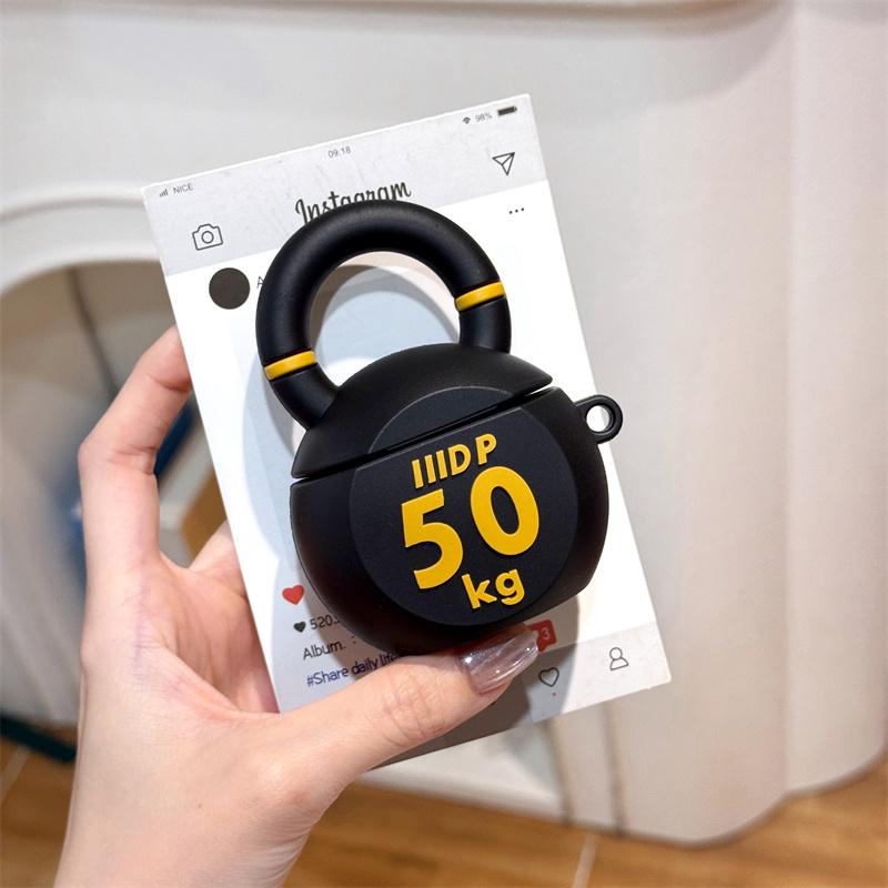 3D Kettlebell Cartoon Cute Earphone Case for AirPods 4 2024 Charging Box Silicone Earphone Cover for AirPods Pro 2 1 2 3 Case