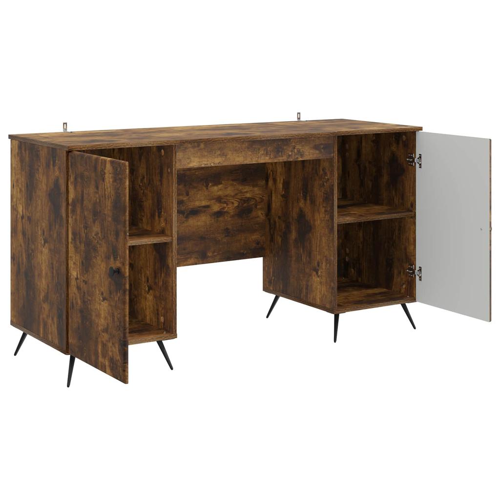 Desk Smoked Oak 142.5 x 50 x 75 cm Particleboard