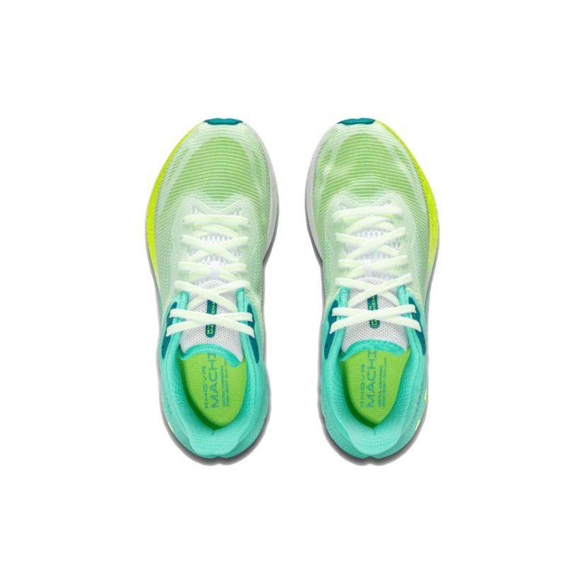 Under Armour Round Toe Shock Absorbing Non-Slip Wear-Resistant Low-Top Running Shoes Women Sneaker Green White 3026265-100