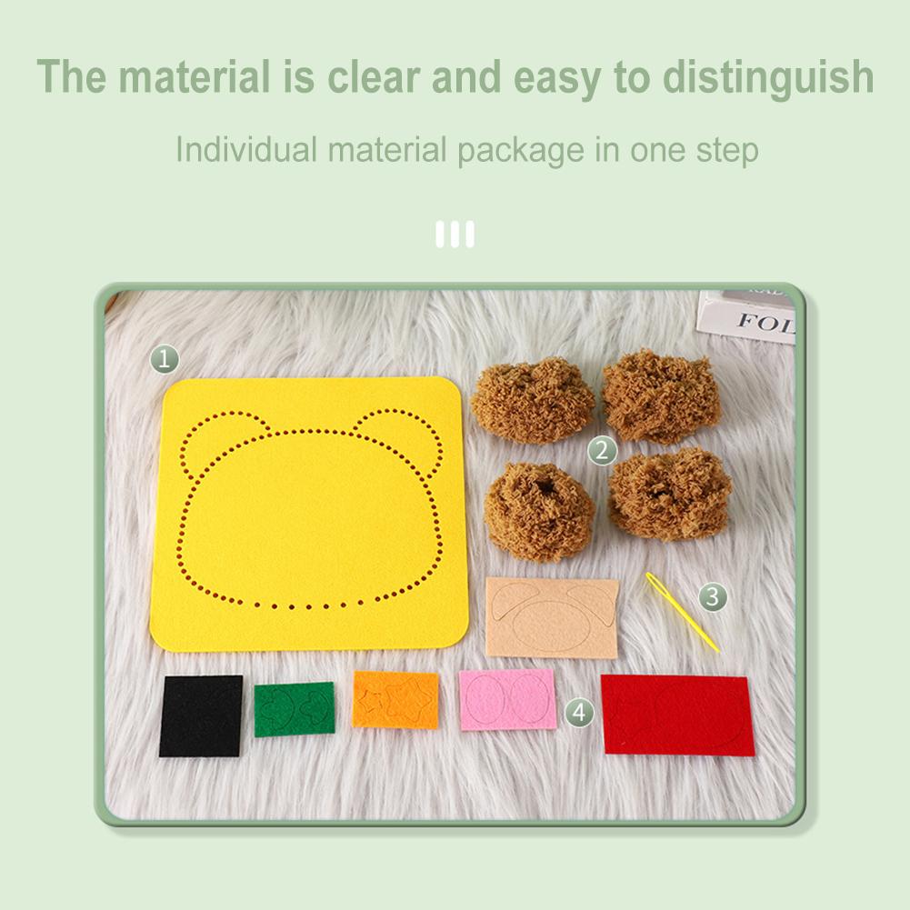 DIY Embroidery Animal Face Set Cartoon Animal Creative DIY Arts Crafts DIY Educational Sewing Kit for Beginners Crafts Gifts