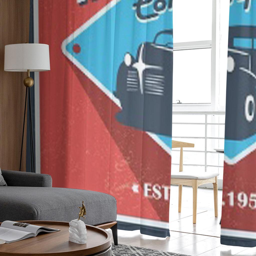 Vintage Garage Sheer Curtains for Living Room Transparent Tulle Window Treatments Bedroom Kitchen Home Decor Veil Drapes