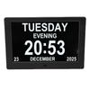 Digital Calendar Clock 8in Large Display Date Time with Reminders Day Night Dimmable Key Remote Control Desk Wall