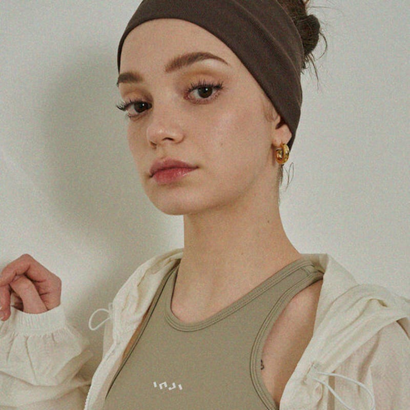 INJIACTIVE Logo Stirnband Braun