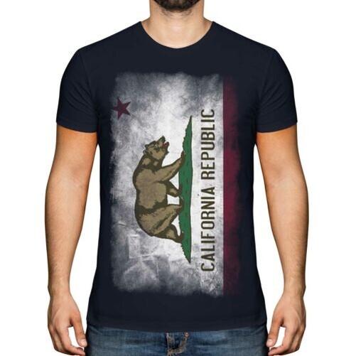 

California State Faded Flag Mens T-Shirt Shirt Jersey Gift S