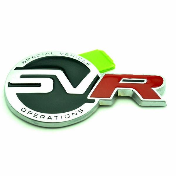 Details zu   NEUES SVR Metall-Emblem Abzeichen Sport Supercharged Kofferraumaufkleber Passend für Land Range Rover