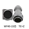 WEIPU WY40 TE+Z Solder Fast Screw Lock Waterproof Powercon Bulkhead Connector 5 9 15 26 31 52Pin Industrial Aviation Socket Plug