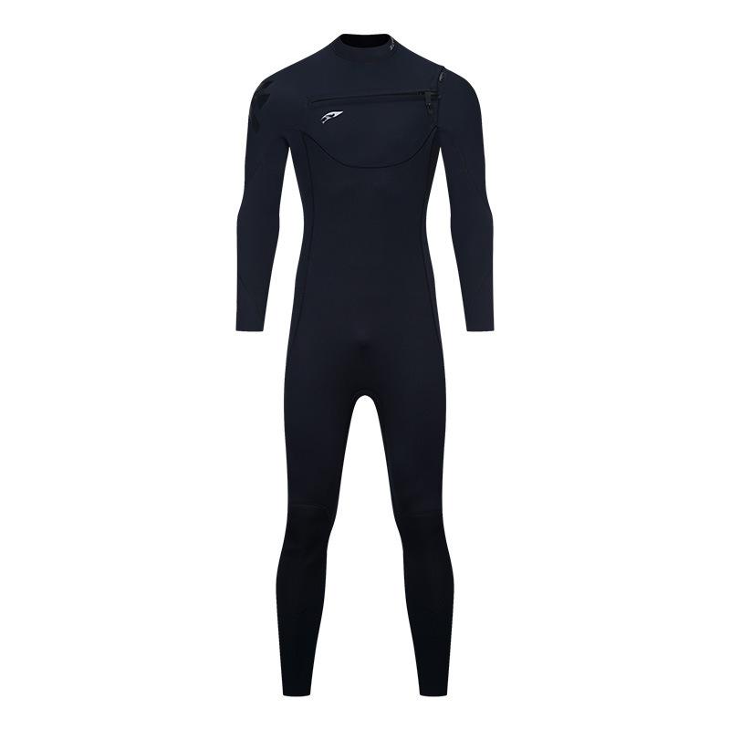 2/3Mm One-piece Horizontal Zipper Wetsuit Warm Men's and Women's Super Elastic CR Long-sleeved Diving Surf Suit Wetsuit