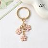 Lovely Cherry Blossom Keychain Three Flower Pendant Key Ring Fashion Bag Accessory for Girls Birthday Gift School Bag Decor