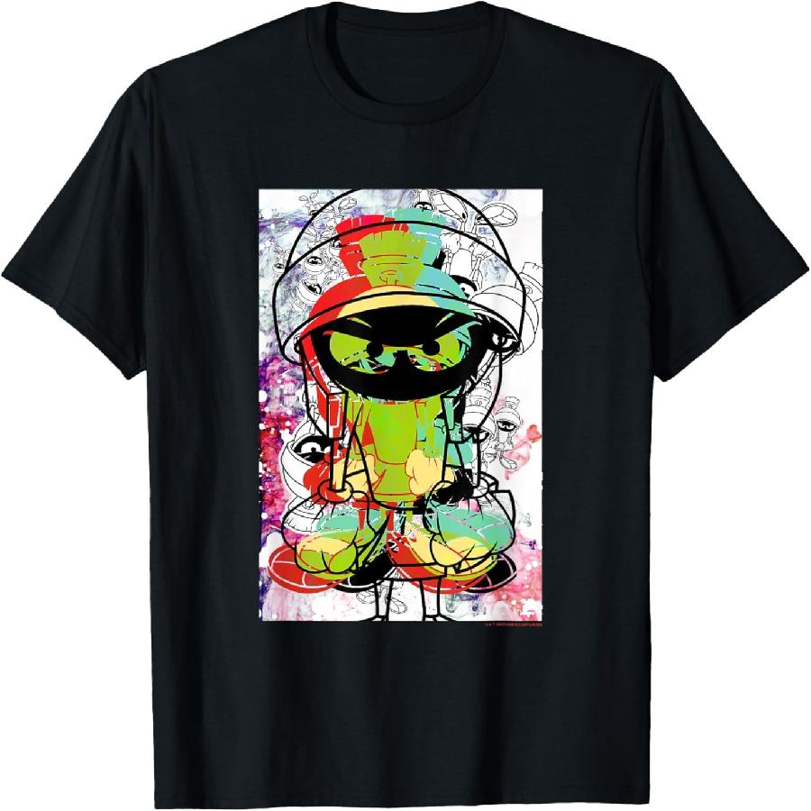 WB100 Looney Tunes Marvin The Martian Paint Sketch Portrait T-Shirt S чёрный