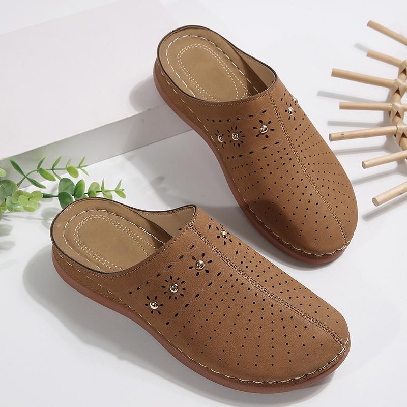 Fashion Lightweight Wedge Heel Mules Slippers Women Summer Hollow Out Slides Shoes Woman Plus Size Thick Sole Outdoor Sandals Female