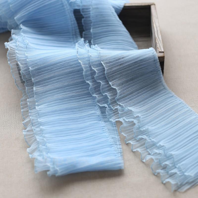 

1/2/5m 3-Layer Pleated Ruffled Lace Fabric DIY Girls Dress Lolita Fluffy Cake Skirt Sewing Accessories Trendy Lace Ruffle Trim 1m