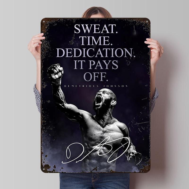 MMA Demetrious Johnson Tinplate Poster Customized Wall Art Vintage Metal Signs Retro Tin Plaque for Decoration Bedroom House