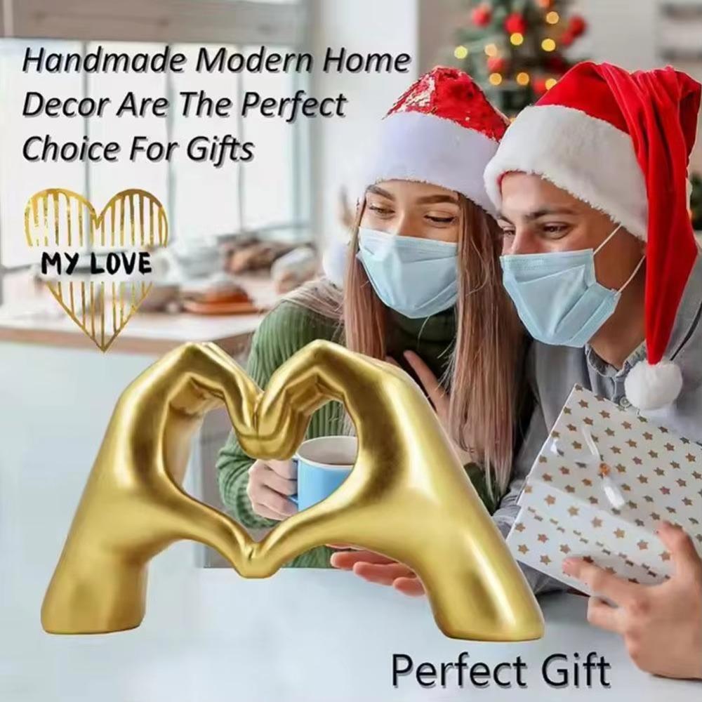 Resin Love Gesture Sculpture Finger Decoration Hand Love Figurines Heart Hand Statues Art Crafts