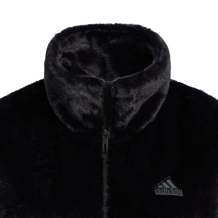 Adidas Embroidered Logo Zip-Up Stand Collar Jacket Women Outerwear Black HM7105