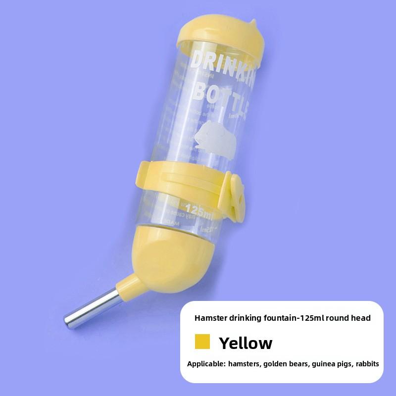 

Диспенсер для воды для хомяка, маленькие животные, домашние питомцы, шиншиллы, золотистые хомячки, морские свинки, белки, диспенсер для воды, бутылка для воды 125ml- yellow