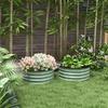 Set of 2 Raised Garden Bed, Metal Planter Box with Safety Edging, Easy-to-assemble Stock Tank, Green