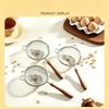 Fine Filter Strainer 304 Stainless Steel Wooden Handle Complementary Food Soybean Milk Filter Residue Spoon