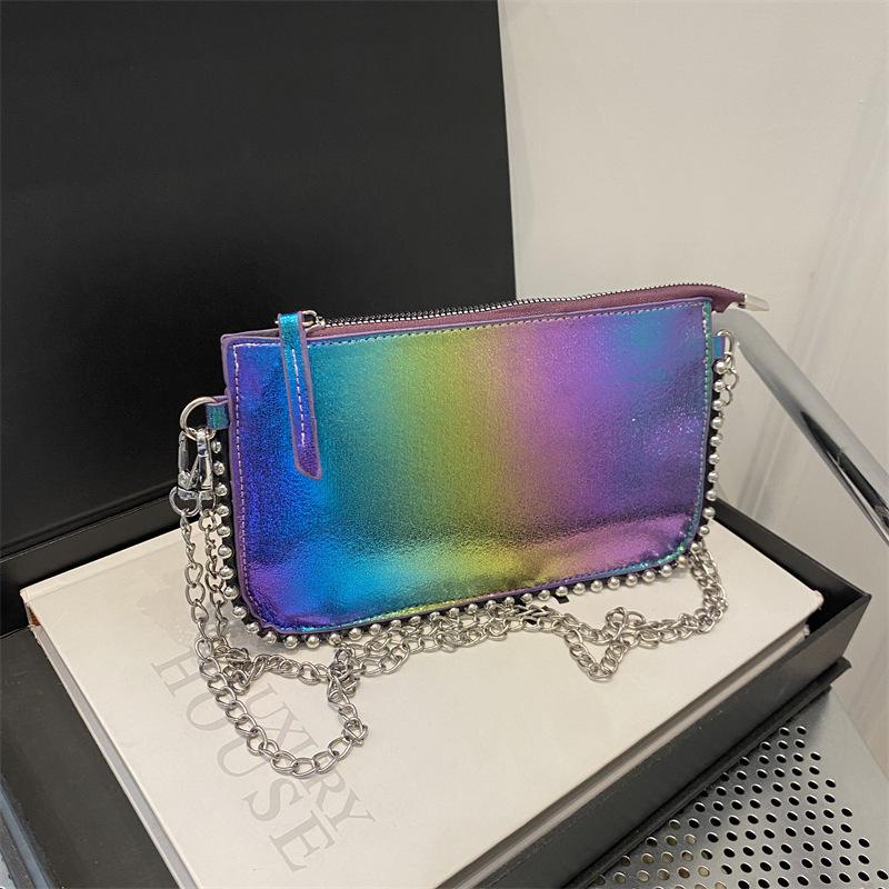 New Chain Small Square Bag Fashionable and Trendy Crossbody Bag Women's Bag Casual and Fashionable Shoulder Bag Mobile Phone Coin Wallet