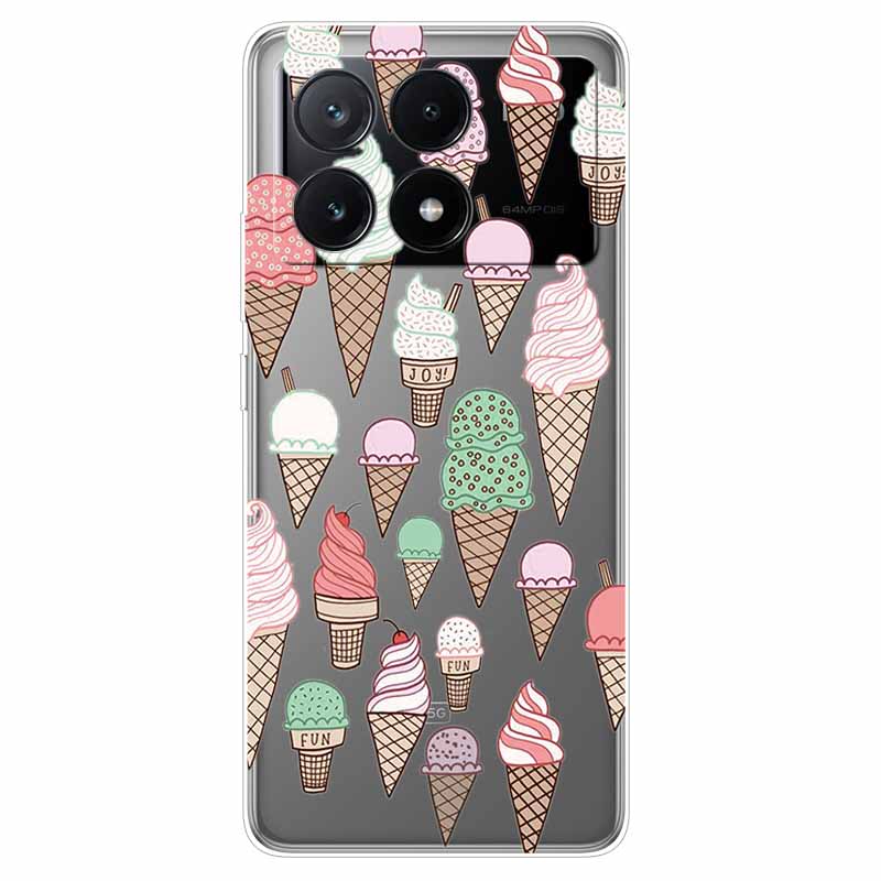 For Xiaomi Poco X6 Pro Case Transparent Cute Soft Silicone TPU Coque for Poco X6 / X6 Pro 5G Phone Cover X 6 X6Pro Clear Shells