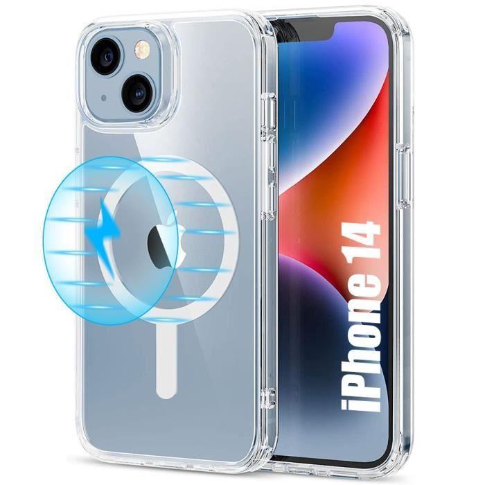 Coque pour iPhone 14 - BOOLING - Transparent - Silicone - Protection Antichoc - Recharge sans fil